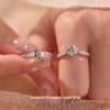 Регулируемое кольцо с симулированным бриллиантом в один карат и парные обручальные кольца с шестью крапанами
