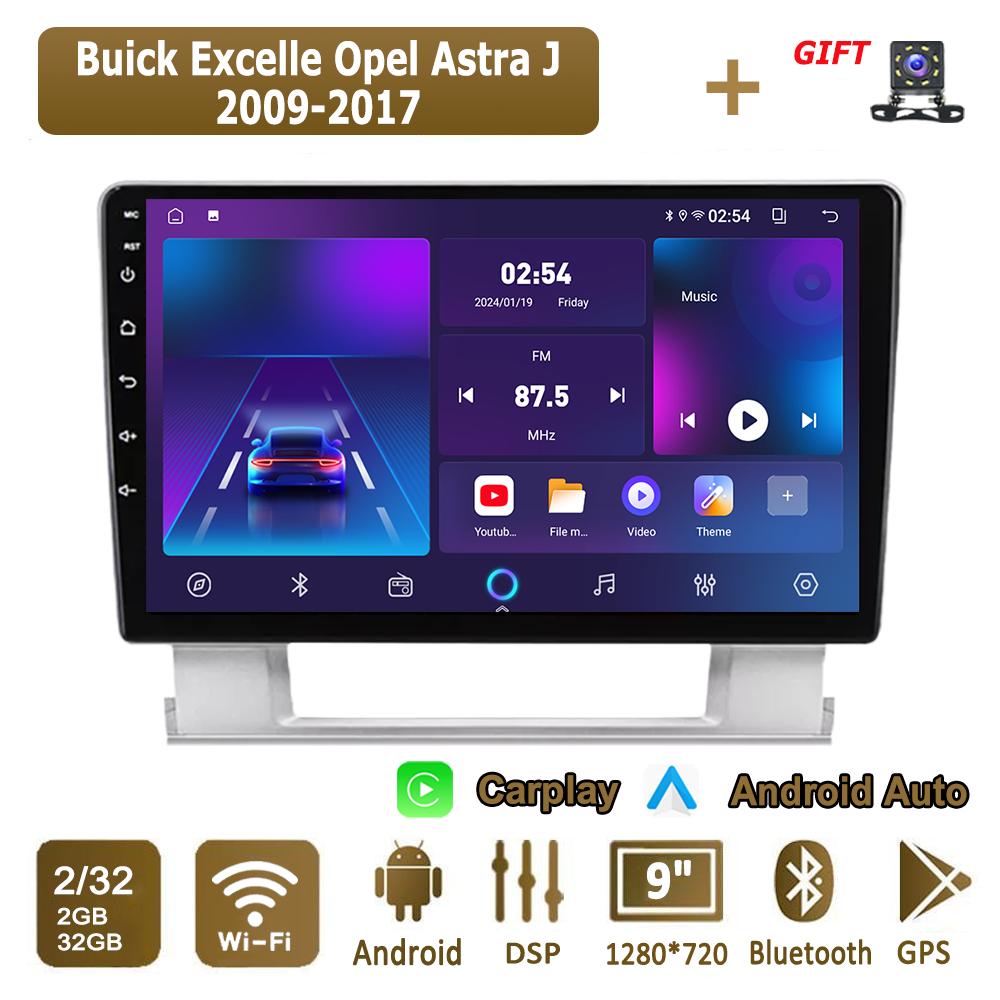 Android Carplay автомобильное радио для Buick Excelle Opel Astra J 2009-2017 мультимедийный проигрыватель головное устройство стерео GPS навигация BT WIFI 4+64 ГБ