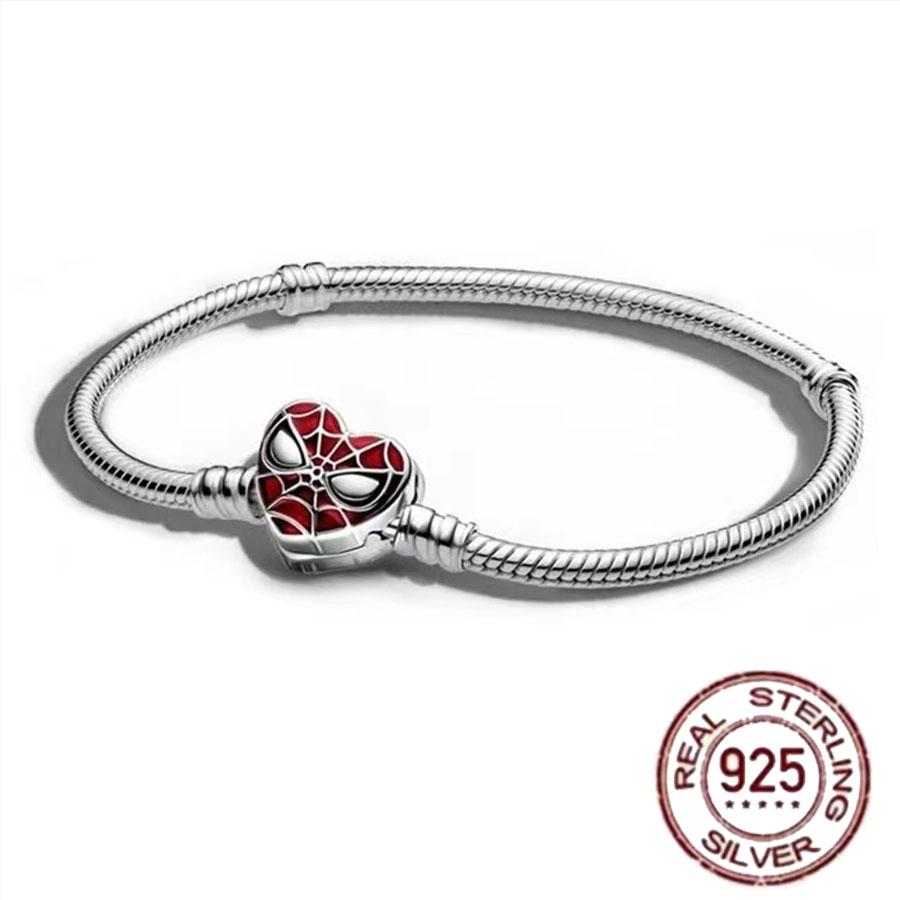 1/100 S925 silver heart crown snake bone bracelet women fashion jewelry DIY bracelet gift for her