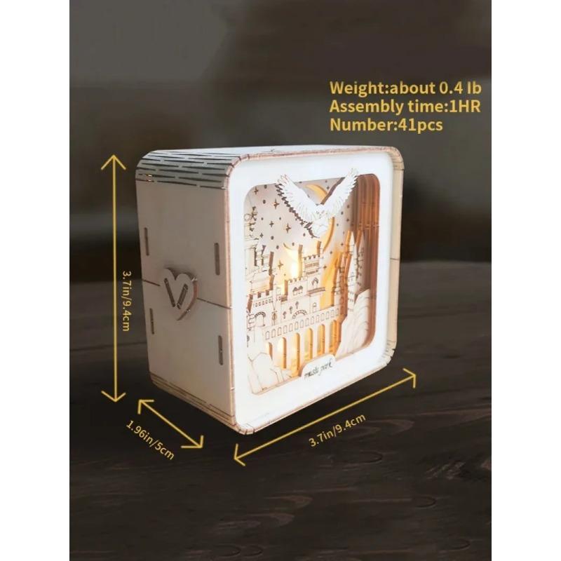 3D Деревянный пазл Ночной светильник, Деревянные пазлы для взрослых, Прикроватная лампа, DIY 3D Деревянные пазлы Светодиодная лампа, Креативные подарки для семьи и друзей
