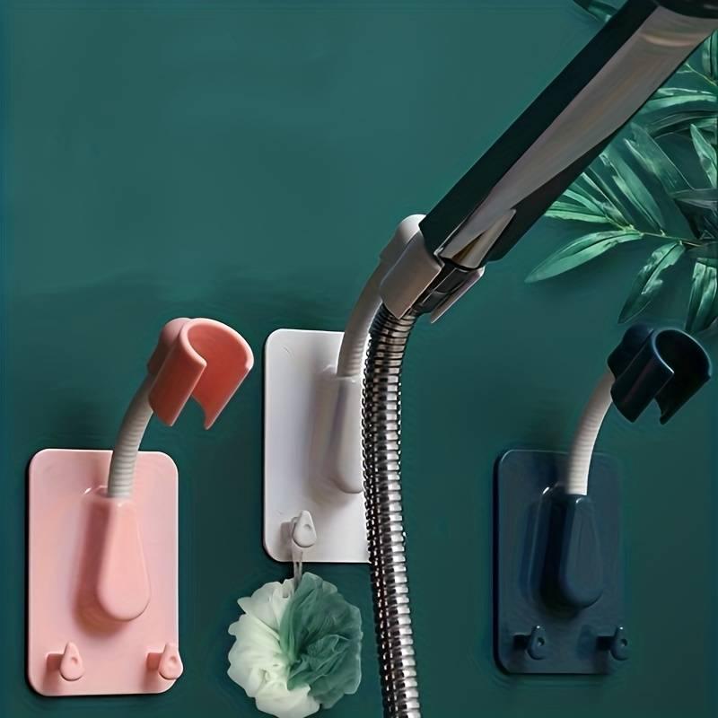 Держатель для душевой лейки 360°, регулируемый самоклеящийся кронштейн для душевой лейки, настенное крепление, подставка для СПА с 2 крючками для ванной комнаты