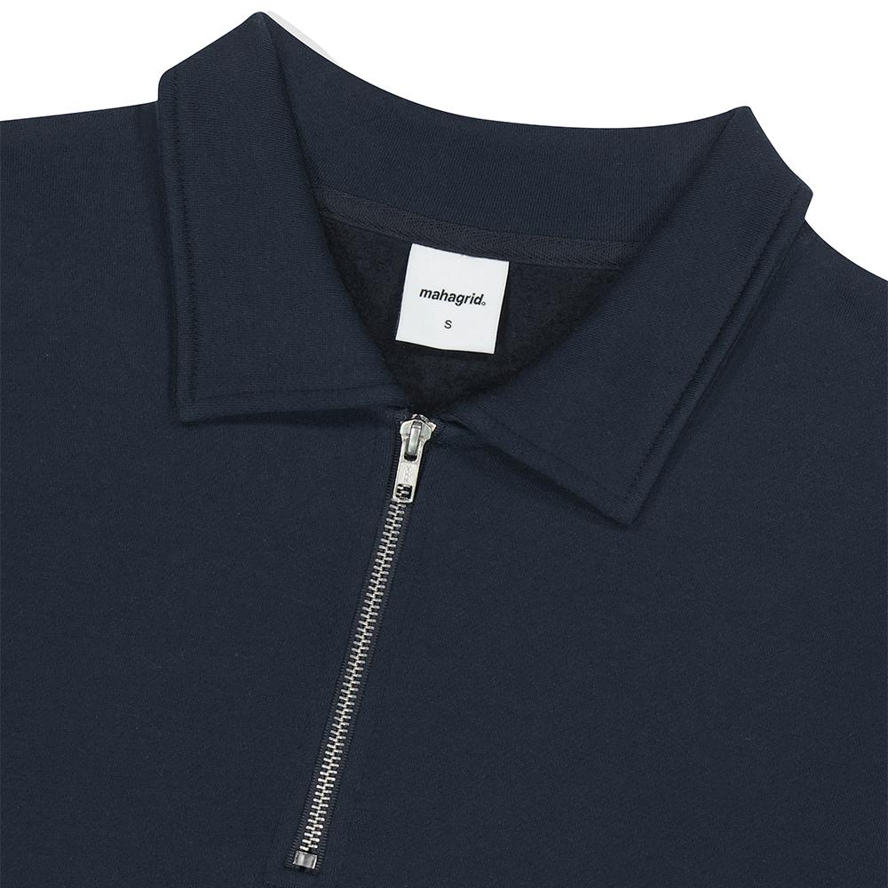 MAHAGRID Script Logo Half Zip Sweatshirt Navy(Mg2Dfmm461A)