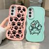 Cute Pet Paw Prints Soft Phone Cover Case for Samsung Galaxy A14 A13 A16 A12 A15 A11 A52 A21s A23 A03 A05 A22 A06 A33 A53 A04
