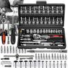 46pcs Ratchet Home & Auto Repair Tool Set - Includes Torque Wrench, Screwdriver, Toolbox, Motorcycle & Bicycle Repair Kit