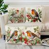 Tree Branch Bird Print Pattern Home Decor Pillowcase Bedroom Living Room Sofa Decoration Polyester Cushion Cover with Zipper