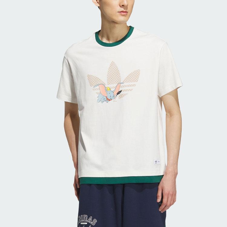 adidas Спортивная футболка Originals X Disney Dumbo с мультяшным логотипом, топ унисекс, белый IN1071