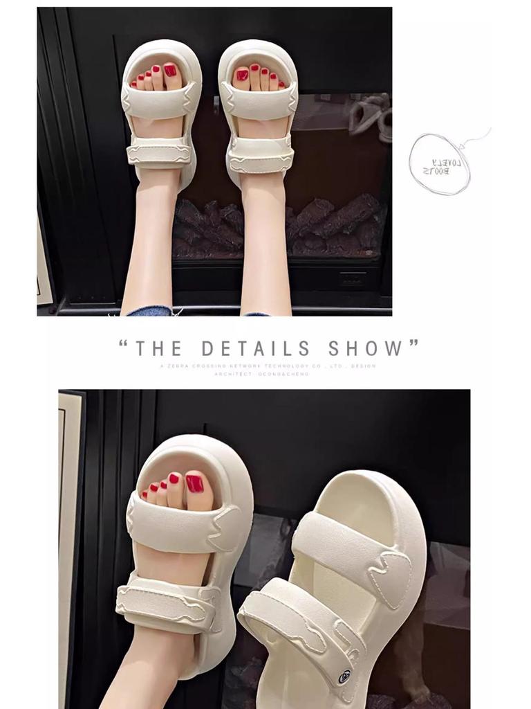 Женские шлепанцы EVA на толстой подошве — нескользящие, с мягкой подошвой, с двойными ремешками, пляжные сандалии