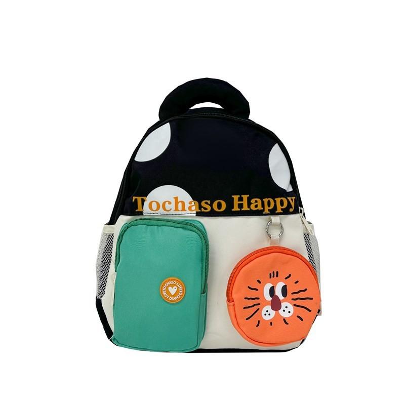 Trendy Large Capacity Children's Backpack In Black Purple Blue Khaki And Pink Colors