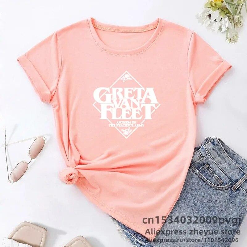 Футболка Greta Van Fleet Tour, женская футболка с рисунком Strange Horizons, женская футболка с короткими рукавами для концертов, одежда унисекс