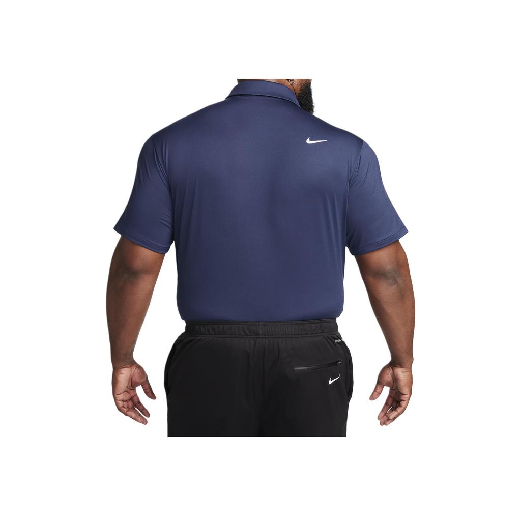 Nike Dri-FIT Solid Logo Half-Zip Collar Golf Polo Shirt Retro Sport Style Men Polo Shirts Dark-Blue DR5298-410