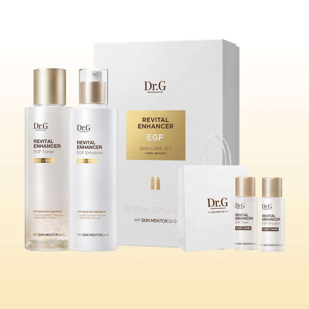 DR.G Revital Enhancer EGF Basic Set Toner 150ml + Emulsion 150ml - EGF Skincare Set Firming Care, Korean