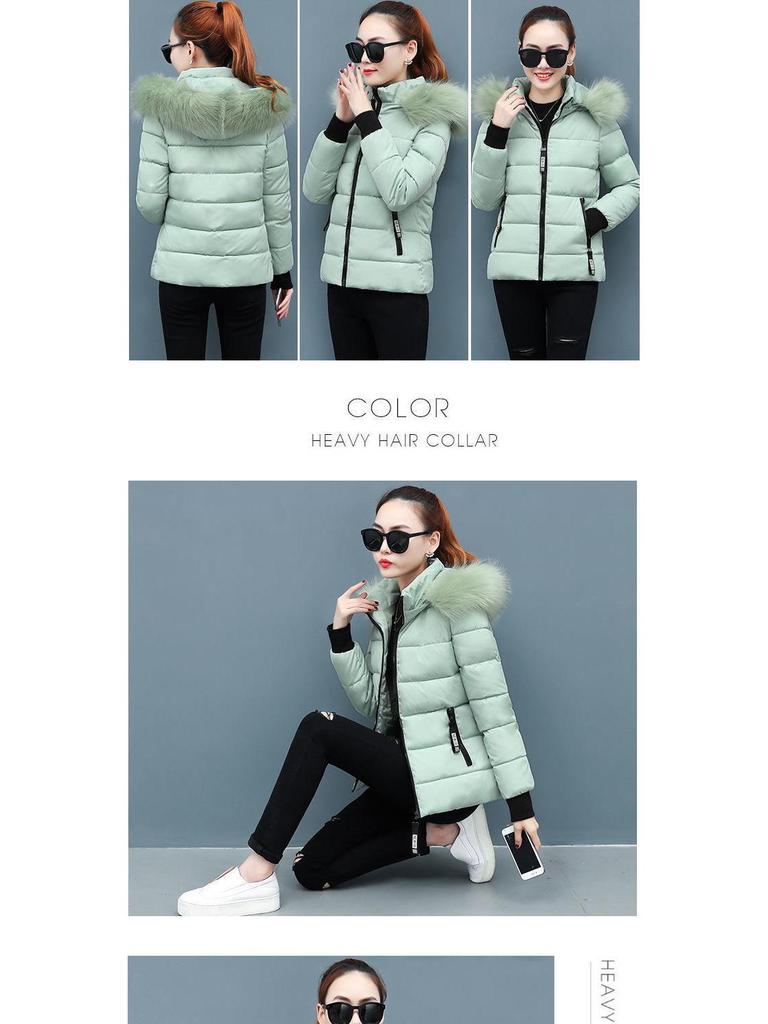 Зимнее студенческое хлопковое пальто 2020 года с большим меховым воротником