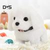 Electric Plush Dog Toy Baby Tummy Time Interactive Barking Tail Wagging Walking Puppy Toy Early Education Crawling Animal Toy Toddlers Boys Girls