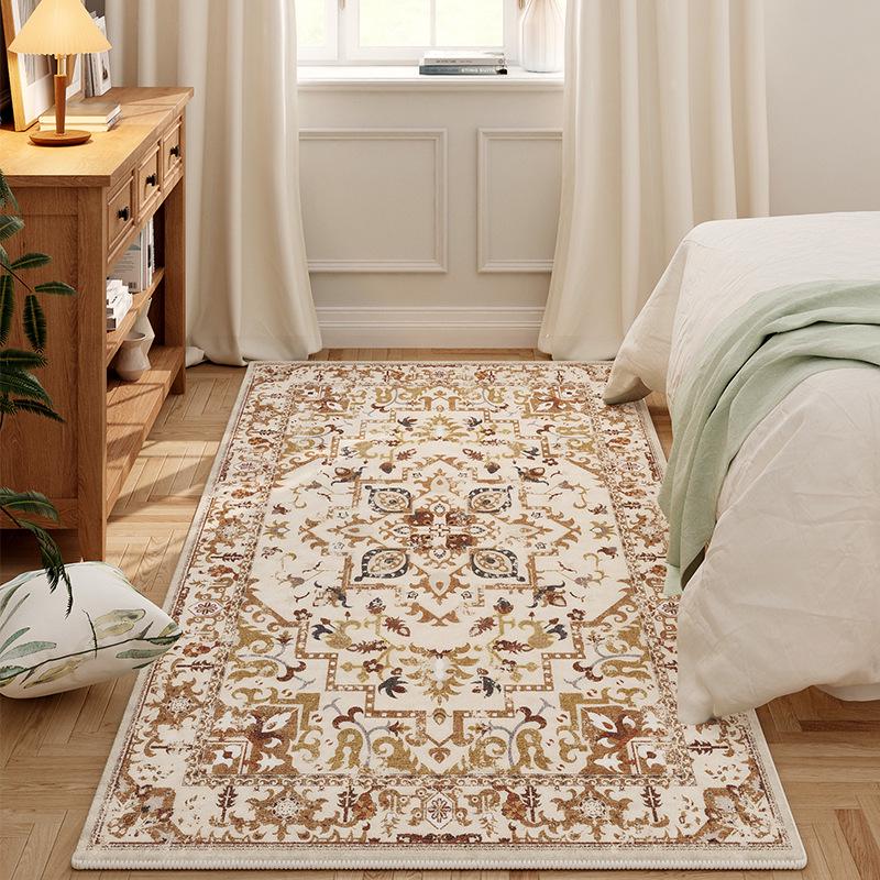 Ковер в американском стиле из искусственного кашемира, пригодный для машинной стирки, для спальни и журнального столика