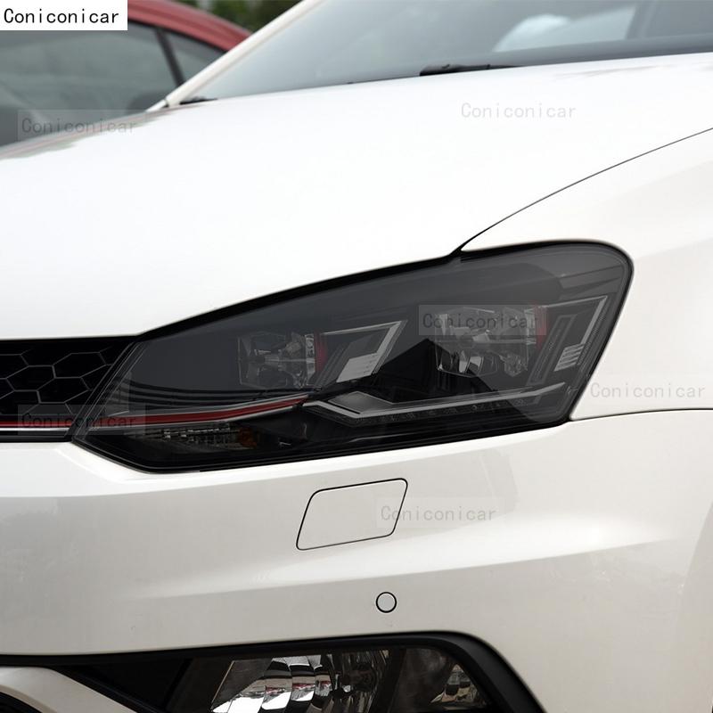Для Volkswagen POLO 2012-2016 Защитная пленка для фар автомобиля, черная ТПУ, пленка для тонировки передних фар, меняющая цвет, наклейка, аксессуары