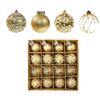 16pcs 6cm Xmas Tree Hanging Pendant Plastic Xmas Ornament Ball Painted Christmas Ball Set  Gift Ball