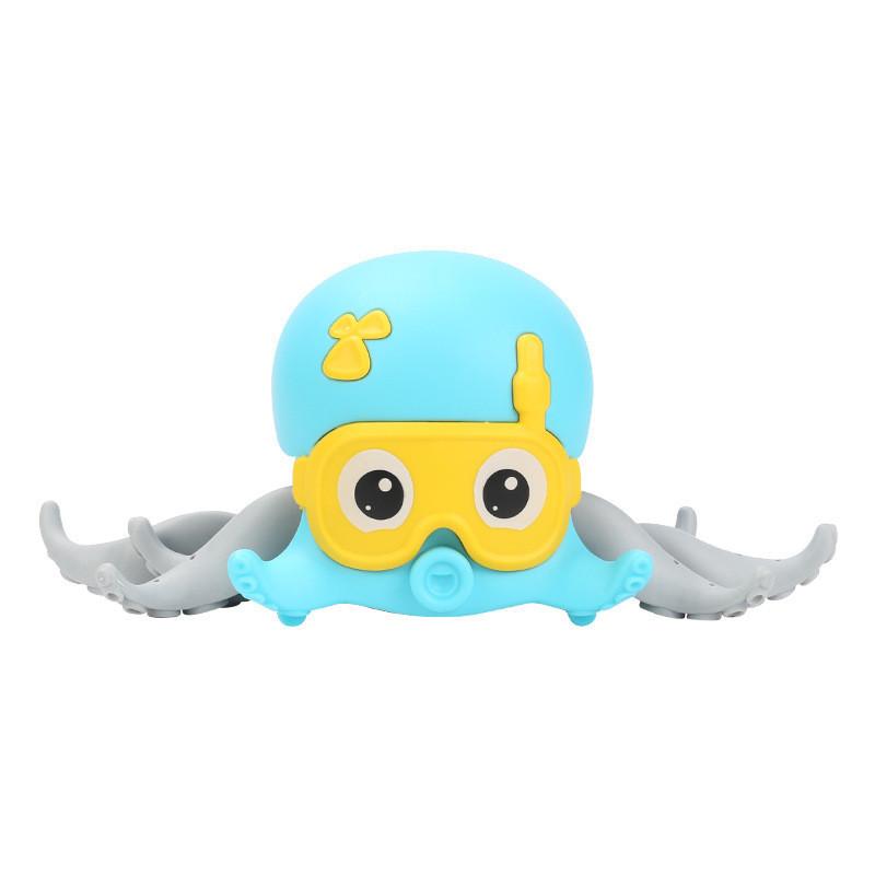 Осьминог Водные Игры Игрушка для Ванной для Младенцев и Малышей Плавающая и Ползающая Фиолетовый Синий Пластик