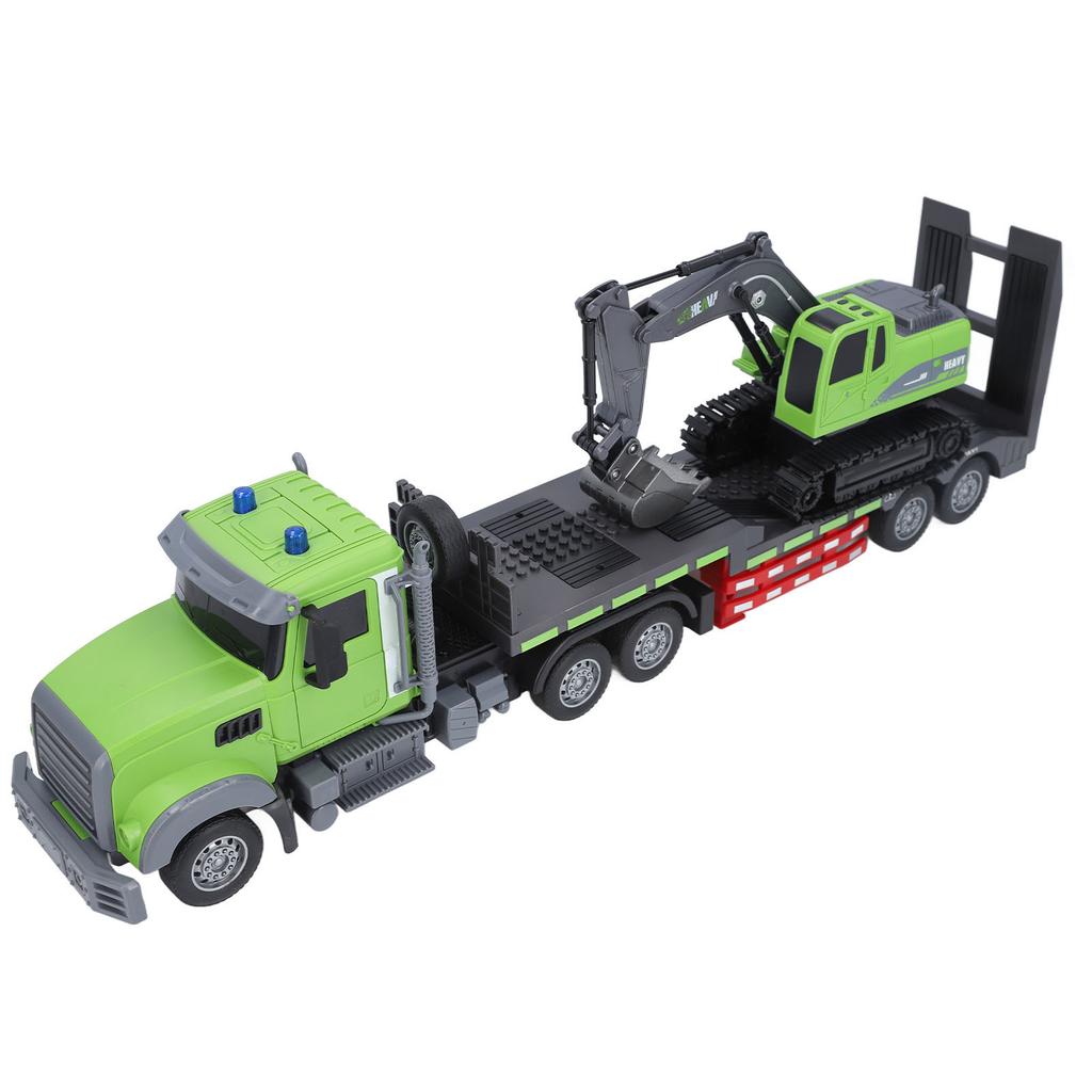 2 в 1 RC полуприцеп грузовик свет звук высокая имитация сплава пульт дистанционного управления экскаватор грузовик игрушка