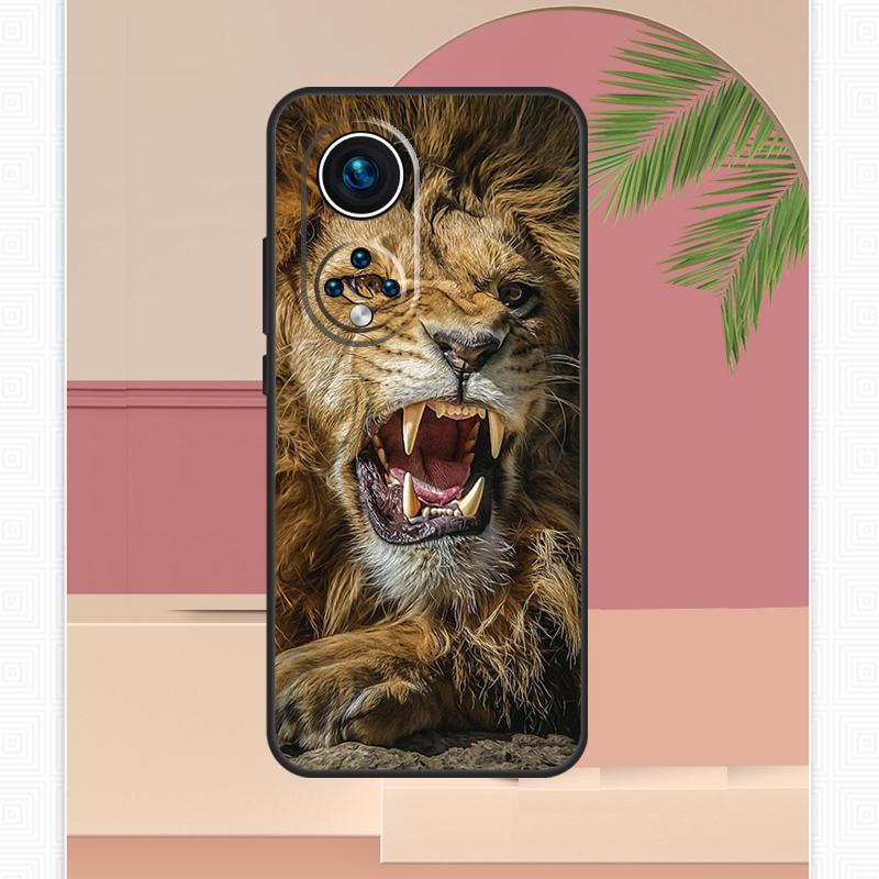 Чехол 'Рычащий Лев' для Honor Magic 7 Lite 5 6 8 Pro Honor 200 400 X9c X9b X9a X8b X8a X8c 50 70 90