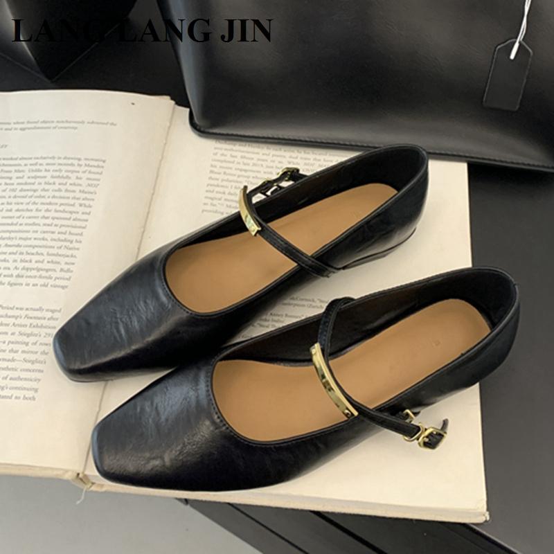 New Fashion Footwear Flats Ballet Shoes Brand Designer Women Casual Loafer Mary Janes Shoes Square Toe Ballerina Soft Shoe Mujer