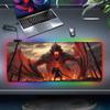 Custom Esports RGB Mouse Pad: Black Cartoon Design, LED Glow, Extra Large Non-Slip Mat