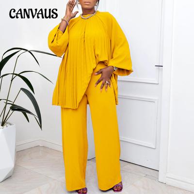 Весенне-осенний женский топ с длинными рукавами и длинными брюками, модный свободный комплект темперамента больших размеров
