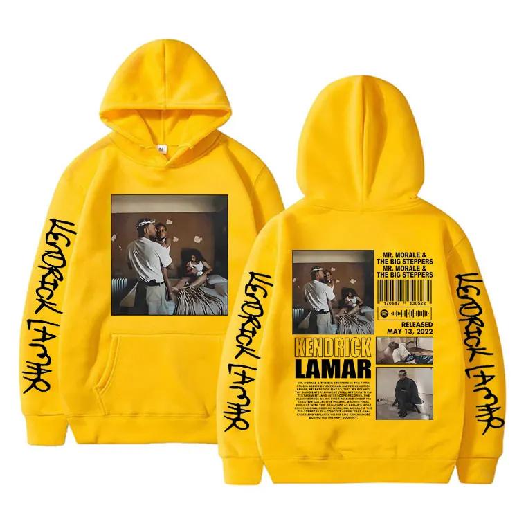 Rapper Kendrick Lamar Graphic Hoodie Album Mr Morale & The Big Steppers Print Sweatshirts Men Women Trend Hip Hop Loose Hoodies