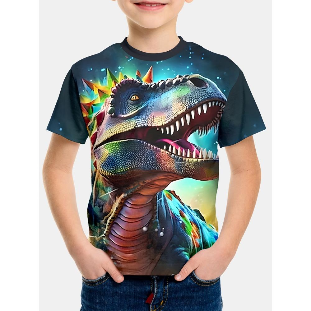 Fashion Kids T-Shirt Dinosaur 3D Printed Tees Short Sleeve Girl's Summer Clothes O-Neck Cute Boy Child T Shirt Children Top