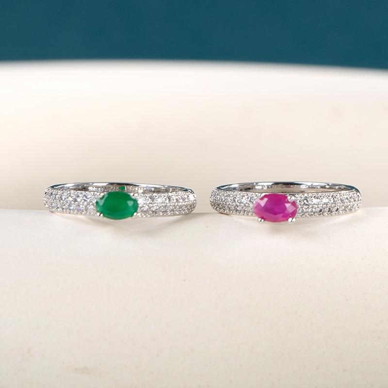 BELLA BOX Factory Wholesale Retro Female Ring Band Classic Oval Cubic Zircon Prong Setting Wedding Finger Ring For Women Gift