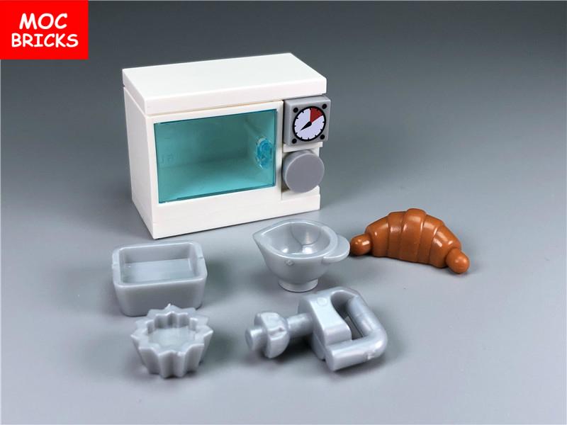 Набор MOC Кирпичи Кофейный шкаф Микроскоп Туалет Кондиционер Стол Образовательные Строительные Блоки Игрушки Подарки для Детей