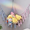 Toys Storage Hammock Woven Triangle Wooden Bead Tassel Stuffed Animal Hammock for Home Decoration