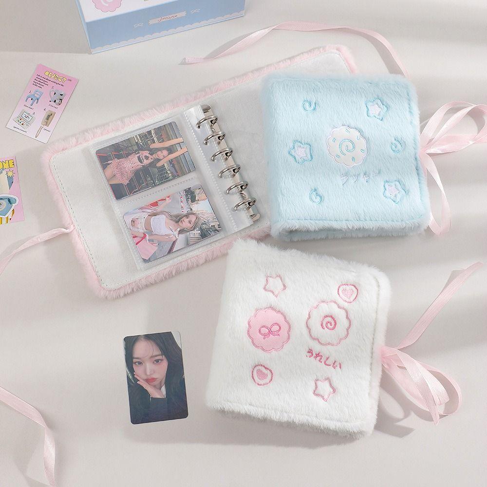 2 Grids 3in Plush Photocard Holder Idol Photo Card Binder Collection Around Idols