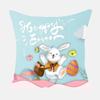 Home Decoration Easter Pillowcase Rabbit Egg Print Pillowcase Living Room Sofa Cushion Cover Bedroom Bedside Pillowcase 45x45cm