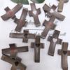 Wooden Cross-Shaped Ornament Comfort Support In Difficult Times Handcrafted Walnut Pocket Charm