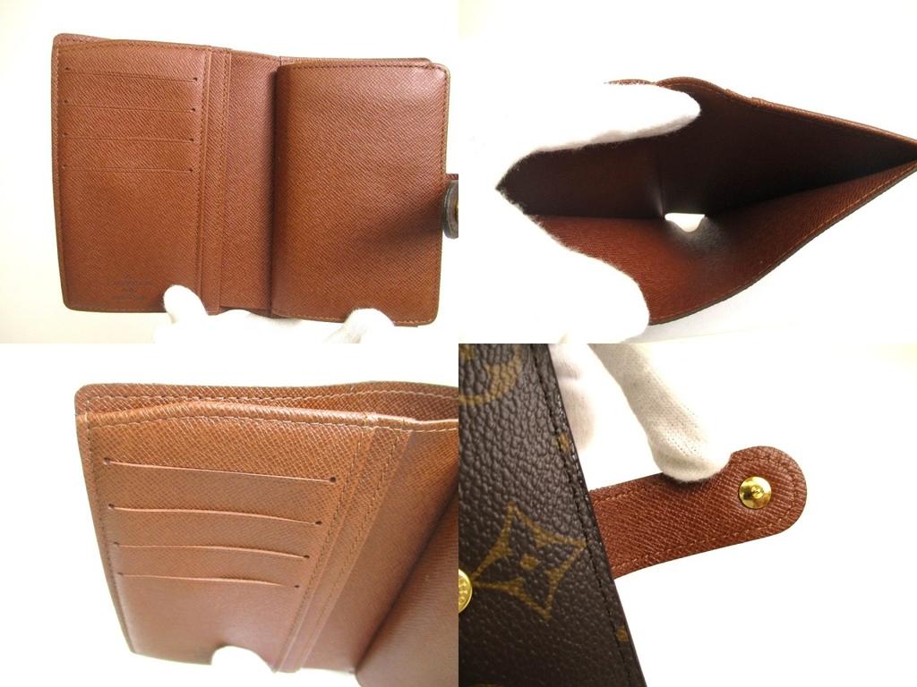 Authentic LOUIS VUITTON Monogram Brown Leather Bifold Wallet Viennois #a694  Refurbished