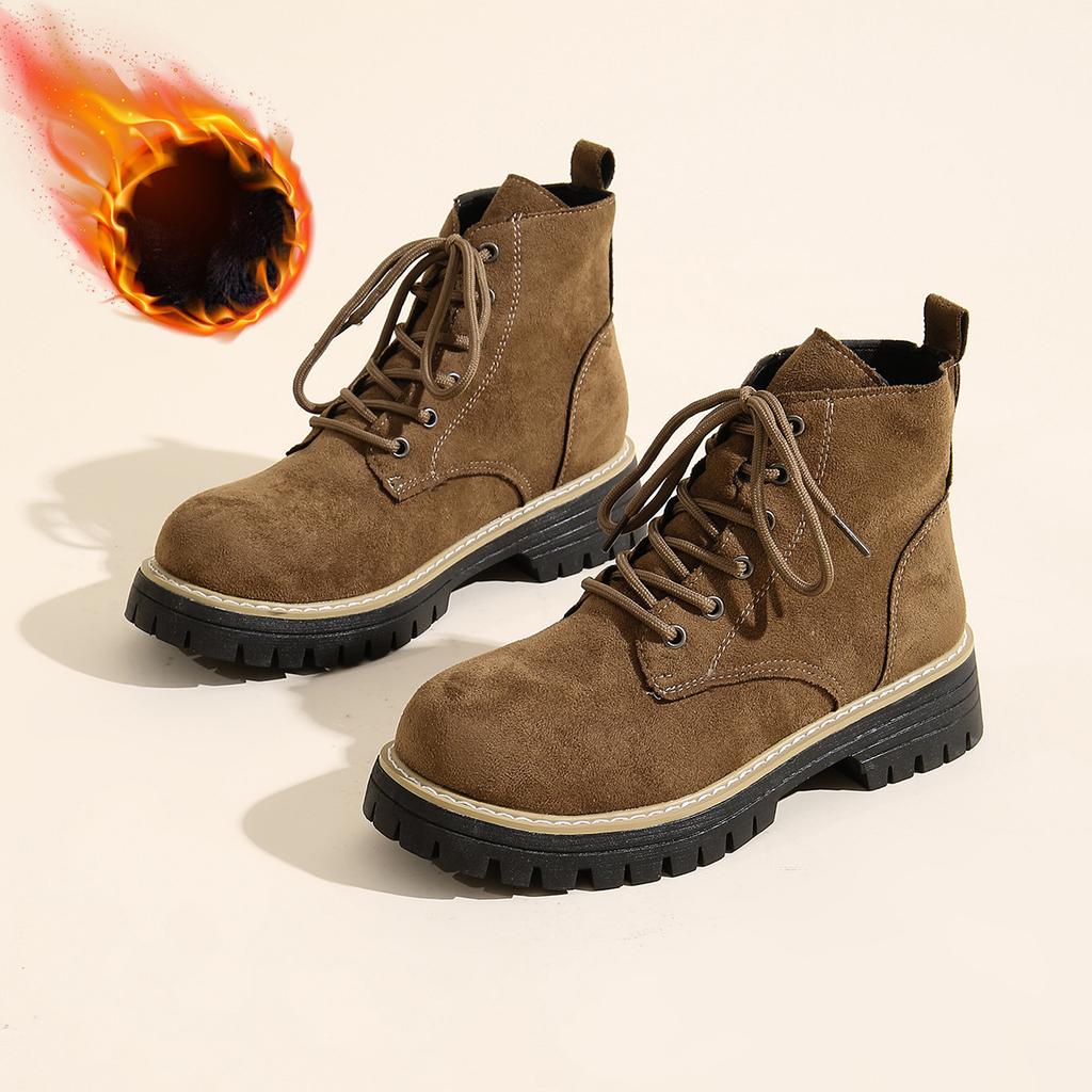 Женские ботинки Мартина на широкой платформе, ботильоны на массивном каблуке в британском стиле, универсальные зимние ботильоны разных цветов