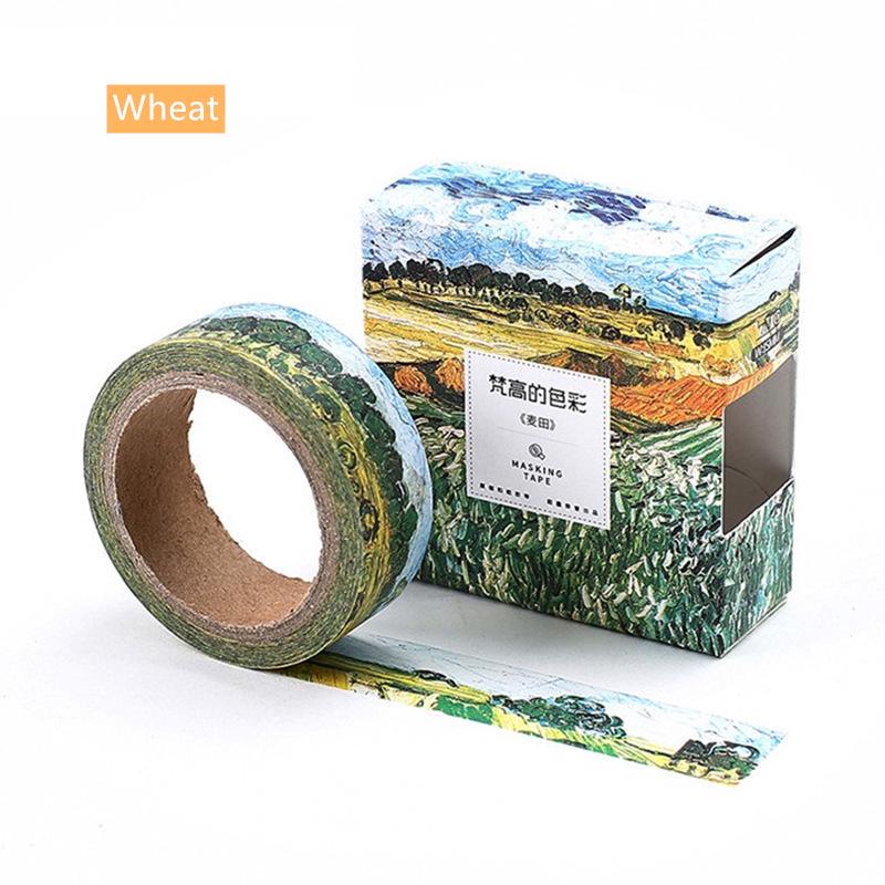 Van Goah Painting Washi Tape Starry Night Irises Apricot Adhesive Masking Tapes Deco Stickers A6186