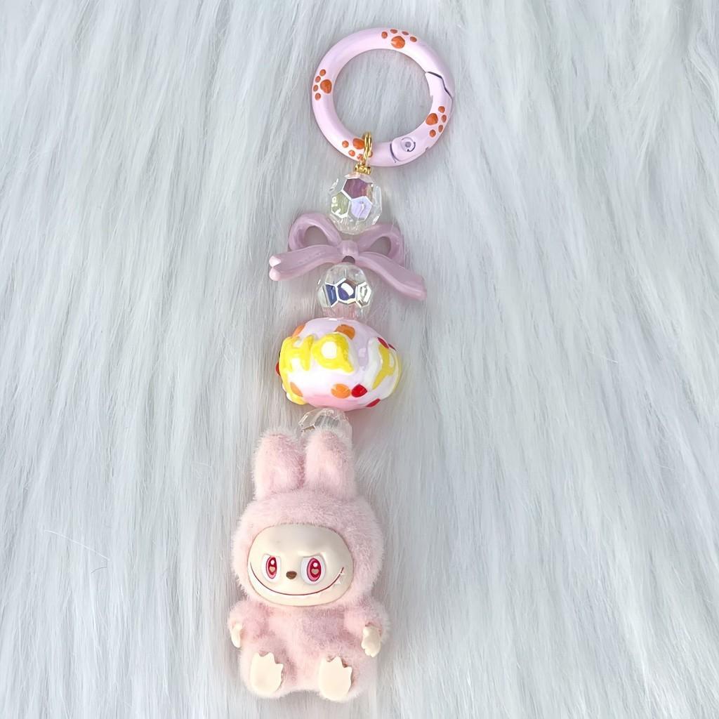 Bubble Mart Cute Bead Mobile Chain Pendant Slippers Sitting Posture SP Hand Drawn Bead Pendant Hanging Decoration Bag Hanging