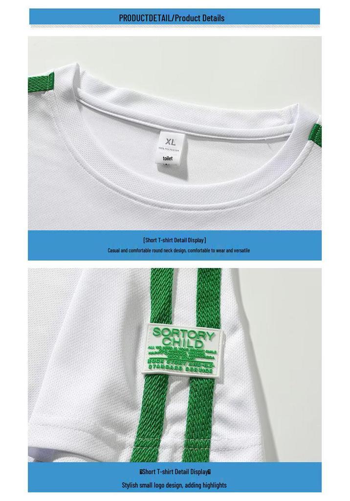 Couple's Summer Running Casual Set: Two-Bar Stripe T-Shirt & 5-Point Shorts for Men and Women