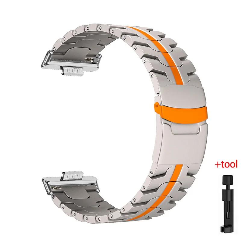Роскошный ремешок из нержавеющей стали для Huawei Watch Fit 3/4/4 pro Титановый ремешок-браслет для Huawei Fit3/Fit2/Fit1 Металлический браслет