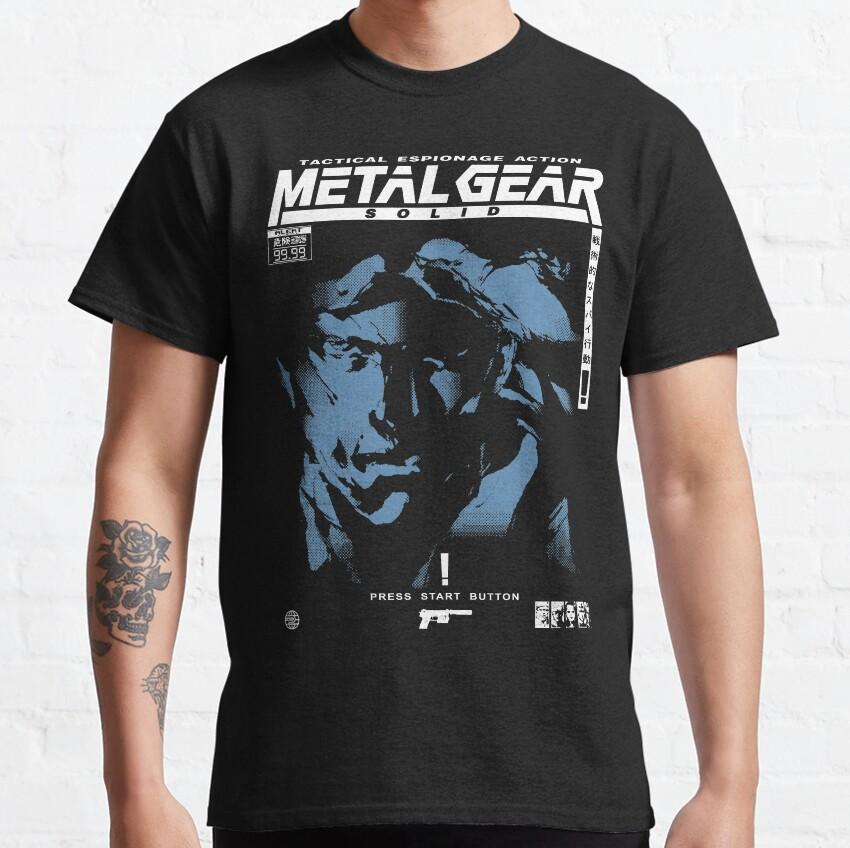 Новая классика Metal Gear SOLID 2: SONS OF LIBERTY Kojima Делает Мужскую Хлопковую Футболку с Круглым Вырезом и Игрой «Охота на Лиса Солида Снейка»