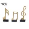 Black Resin Music Figurine 3Pcs Minimalist Note Sculpture, Treble Clef & Eighth Quarter Desk Desktop Decor for Piano Room Living Room, Matte