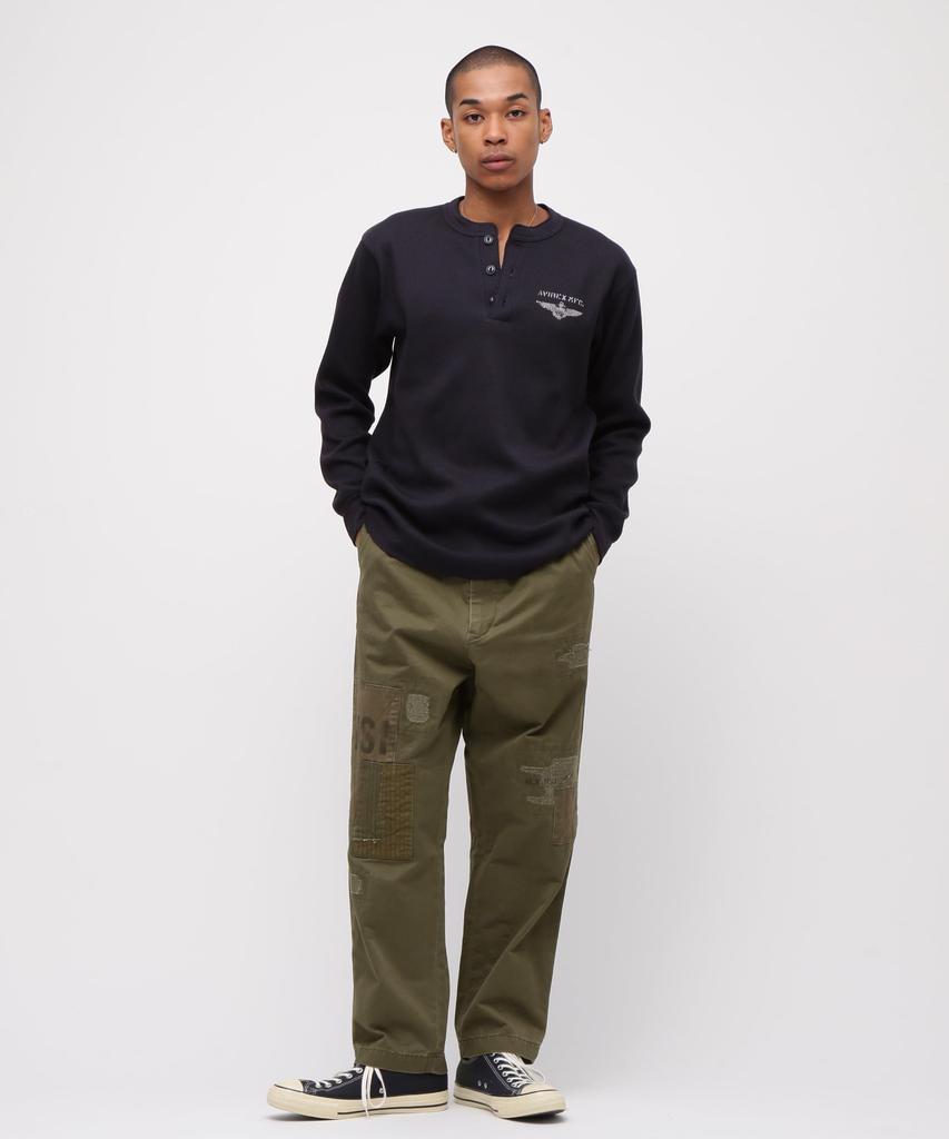 AVIREX RESTORE COLLECTION ARMY CHINO PANTS "REPAIR CUSTOM" XL 310 olive 783-5210028