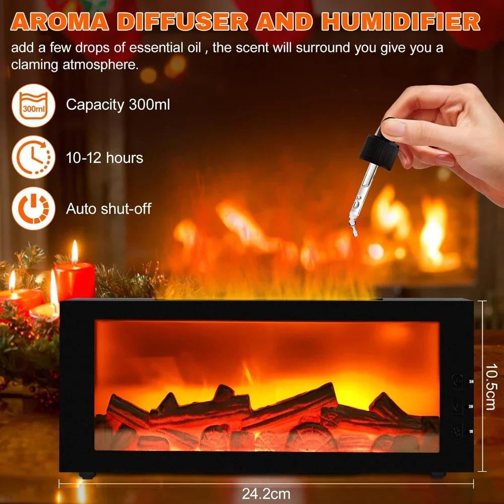 7-цветный светодиодный увлажнитель с эффектом пламени и диффузор для эфирных масел Ароматерапия и ночник для домашнего декора