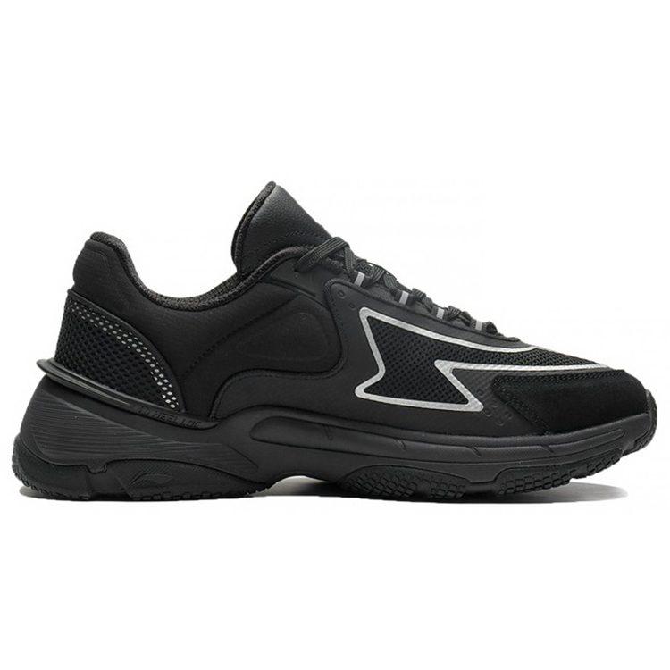 Li Ning Амортизирующие, износостойкие, низкие, повседневные кроссовки для мужчин, черные AGCS265-1
