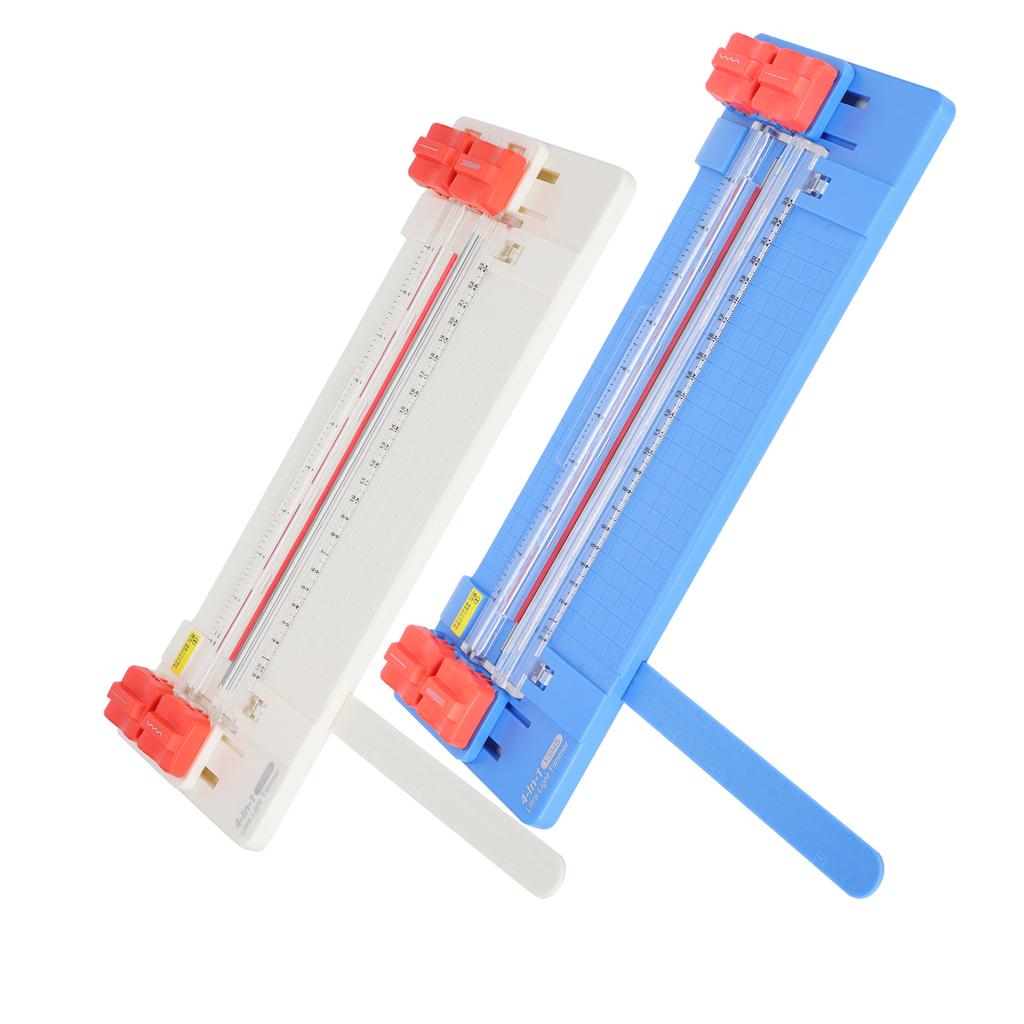 Резак для бумаги 4 в 1, портативный фототриммер с роликами, точками, прямой волнистой линией биговки