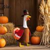Thanksgiving Garden Goose Outfit 1 Set Turkey Outfit, Porch Costume, with Top Festive Outdoor Clothing Hat And Wings for 23 Inch Statue, Lawn
