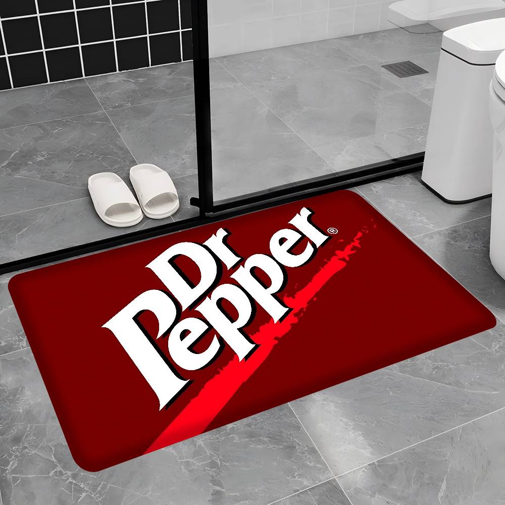 D-Dr Pepper Bathroom Mat Anti-slip Absorb Water Long Strip Cushion Bedroon Mat Welcome Doormat