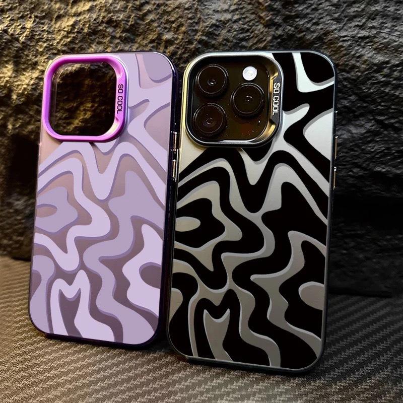 Luxury Striped Pattern Phone Case For iPhone 17 Air 16 e 15 14 13 12 11 Pro Max Plus Mini SE 2020 2022 Bumber Funda Coque