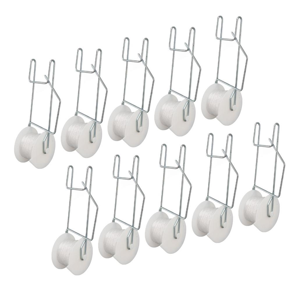 20PCS PP Rope Tomato Roller Hooks 15m /49.2ft Length Plant Roller Hook Greenhouse Gardening